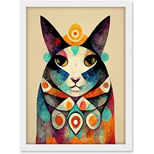 Wee Blue Coo Quirky Boho Abstract Modern Shaman Guru Cat Artwork Framed A3 Wall Art Print Wee Blue Coo Quirky Boho Abstract Modern Shaman Guru Cat Artwork Framed A3 Wall Art Print