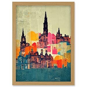 Wee Blue Coo Boho Abstract Multi Coloured Cityscape Skyline Painting Folk Art Artwork Framed Wall Art Print A4 Wee Blue Coo Boho Abstract Multi Coloured Cityscape Skyline Painting Folk Art Artwork Framed Wall Art Print A4