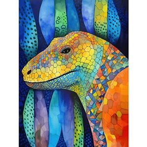 Artery8 Komodo Dragon Vibrant Folk Art Watercolour Painting Unframed Wall Art Print Poster Home Decor Premium Artery8 Komodo Dragon Vibrant Folk Art Watercolour Painting Unframed Wall Art Print Poster Home Decor Premium