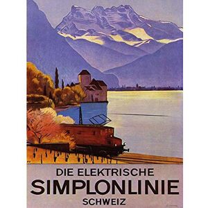 Wee Blue Coo Travel Swiss Simplon Train Rail Electric Lake Mountain Art Print Poster Wall Decor 12X16 Inch Wee Blue Coo Travel Swiss Simplon Train Rail Electric Lake Mountain Art Print Poster Wall Decor 12X16 Inch