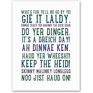 Wee Blue Coo Scottish Sayings Phrases Scotland Typograph Quote Canvas Art Print Wee Blue Coo Scottish Sayings Phrases Scotland Typograph Quote Canvas Art Print
