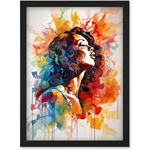 Artery8 Woman with Synesthesia Listening to Rainbow Colour Music Modern Watercolour Painting Artwork Framed Wall Art Print A4 Artery8 Woman with Synesthesia Listening to Rainbow Colour Music Modern Watercolour Painting Artwork Framed Wall Art Print A4