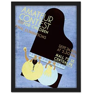 Wee Blue Coo Piano Contest Central Park New York Artwork Framed Wall Art Print 18X24 Inch Wee Blue Coo Piano Contest Central Park New York Artwork Framed Wall Art Print 18X24 Inch