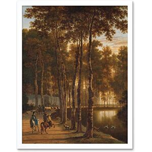 Artery8 Hackaert Avenue Birches Trees Landscape Painting Art Print Framed Poster Wall Decor 12x16 inch Artery8 Hackaert Avenue Birches Trees Landscape Painting Art Print Framed Poster Wall Decor 12x16 inch