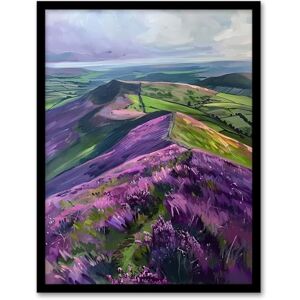 Artery8 Heather Flowers Mam Tor Peak District Landscape Living Room Artwork Framed Wall Art Print 18X24 Inch Artery8 Heather Flowers Mam Tor Peak District Landscape Living Room Artwork Framed Wall Art Print 18X24 Inch