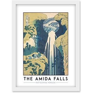 Wee Blue Coo Katsushika Hokusai The Amida Falls Painting Artwork Framed Wall Art Print A4 Wee Blue Coo Katsushika Hokusai The Amida Falls Painting Artwork Framed Wall Art Print A4