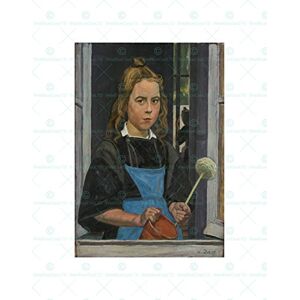 Wee Blue Coo Painting Henry Dezire Fillette A La Fentre 1921 Wall Art Print Wee Blue Coo Painting Henry Dezire Fillette A La Fentre 1921 Wall Art Print