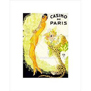 Wee Blue Coo Advert Music Hall Paris Showgirl Leopard Cat Casino Wall Art Print Wee Blue Coo Advert Music Hall Paris Showgirl Leopard Cat Casino Wall Art Print