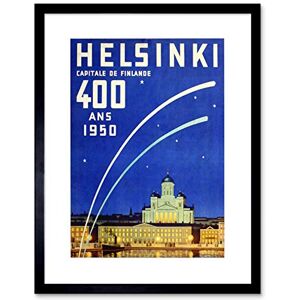 Wee Blue Coo Travel Helsinki Finland 1950 Anniversary Tourism Ad Framed Wall Art Print Wee Blue Coo Travel Helsinki Finland 1950 Anniversary Tourism Ad Framed Wall Art Print