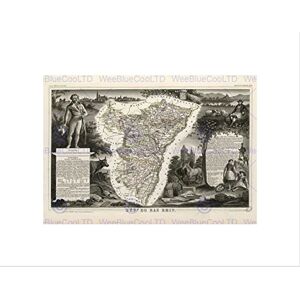 Wee Blue Coo MAP OLD FRANCE LEVASSEUR BAS RHIN DEPARTMENT BLACK FRAMED ART PRINT B12X3620 Wee Blue Coo MAP OLD FRANCE LEVASSEUR BAS RHIN DEPARTMENT BLACK FRAMED ART PRINT B12X3620