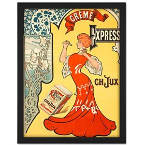 Fine Art Prints De Rose Creme Express Cream Nouveau Advert Large Framed Art Print Poster Wall Decor 18x24 in Fine Art Prints De Rose Creme Express Cream Nouveau Advert Large Framed Art Print Poster Wall Decor 18x24 in
