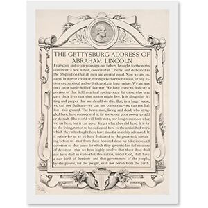 Artery8 Gettysburg Address Abraham Lincoln USA President A4 Artwork Framed Wall Art Print Artery8 Gettysburg Address Abraham Lincoln USA President A4 Artwork Framed Wall Art Print