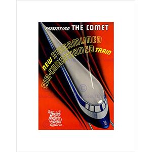 Wee Blue Coo TRAVEL RAIL TRAIN COMET STREAMLINE SPEED RAILROAD MODERN FRAMED PRINT B12X3395 Wee Blue Coo TRAVEL RAIL TRAIN COMET STREAMLINE SPEED RAILROAD MODERN FRAMED PRINT B12X3395