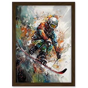 Artery8 Skier Skiing Winter Sport Paint Splat Painting Artwork Framed Wall Art Print A4 Artery8 Skier Skiing Winter Sport Paint Splat Painting Artwork Framed Wall Art Print A4