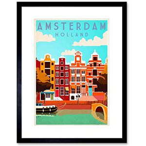 Wee Blue Coo Travel Amsterdam Holland Netherlands Canal Bridge Boat House Art Framed Wall Art Print Wee Blue Coo Travel Amsterdam Holland Netherlands Canal Bridge Boat House Art Framed Wall Art Print
