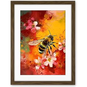 Artery8 Honey Bee on Abstract Flower Bed Oil Painting Artwork Framed Wall Art Print 18X24 Inch Artery8 Honey Bee on Abstract Flower Bed Oil Painting Artwork Framed Wall Art Print 18X24 Inch