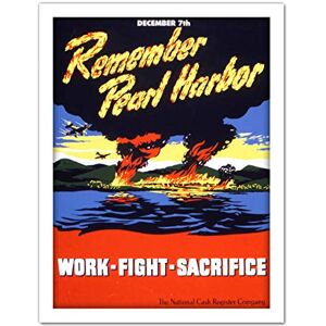 Fine Art Prints War WWII USA Remember Pearl Harbor Fight Work Advert Artwork Framed Wall Art Print 18X24 Inch Fine Art Prints War WWII USA Remember Pearl Harbor Fight Work Advert Artwork Framed Wall Art Print 18X24 Inch