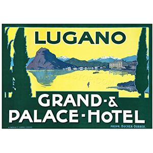 Wee Blue Coo Travel Ad Grand Palace Hotel Lugano Wall Art Print Wee Blue Coo Travel Ad Grand Palace Hotel Lugano Wall Art Print