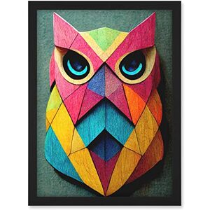 Doppelganger33 LTD Geometric Rainbow Owl Picture Abstract Multi Coloured Artwork Framed A3 Wall Art Print Doppelganger33 LTD Geometric Rainbow Owl Picture Abstract Multi Coloured Artwork Framed A3 Wall Art Print