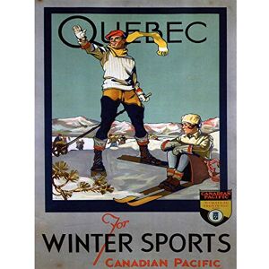 Wee Blue Coo Travel Tourism Winter Sport Skiing Quebec Canada Canadian Pacific Art Print Poster Wall Decor 12X16 Inch Wee Blue Coo Travel Tourism Winter Sport Skiing Quebec Canada Canadian Pacific Art Print Poster Wall Decor 12X16 Inch