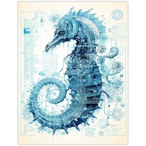 Artery8 Seahorse Robot Hybrid Schematic Blueprint Futuristic Secret Complex Arcane Manuscript Gift For Him Man Cave Large Wall Art Poster Print Thick Paper 18X24 Inch Artery8 Seahorse Robot Hybrid Schematic Blueprint Futuristic Secret Complex Arcane Manuscript Gift For Him Man Cave Large Wall Art Poster Print Thick Paper 18X24 Inch