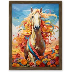 Artery8 Girls Bedroom Nursery Artwork Fantasy Horse Colourful Mane Bright Bold Fun Happy Artwork Framed Wall Art Print 18X24 Inch Artery8 Girls Bedroom Nursery Artwork Fantasy Horse Colourful Mane Bright Bold Fun Happy Artwork Framed Wall Art Print 18X24 Inch