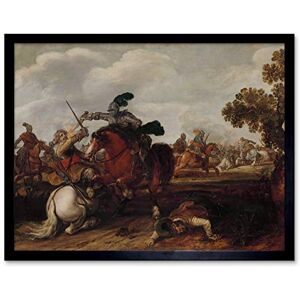 Artery8 Jan Martszen De Jonge A Cavalry Charge Painting Art Print Framed Poster Wall Decor 12x16 inch Artery8 Jan Martszen De Jonge A Cavalry Charge Painting Art Print Framed Poster Wall Decor 12x16 inch