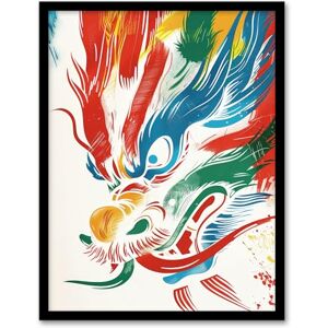 Artery8 Chinese Dragon Head Bright Colourful Painting For Living Room Artwork Framed Wall Art Print 18X24 Inch Artery8 Chinese Dragon Head Bright Colourful Painting For Living Room Artwork Framed Wall Art Print 18X24 Inch