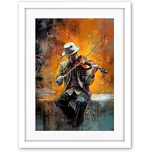 Artery8 Street Musician Playing Jazz Music on his Violin Artwork Framed Wall Art Print 18X24 Inch Artery8 Street Musician Playing Jazz Music on his Violin Artwork Framed Wall Art Print 18X24 Inch