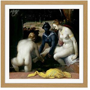 Artery8 Van Haarlem Bathsheba At Her Toilet Painting Square Wooden Framed Wall Art Print Picture 16X16 Inch Artery8 Van Haarlem Bathsheba At Her Toilet Painting Square Wooden Framed Wall Art Print Picture 16X16 Inch