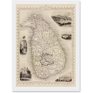Wee Blue Coo Ceylon Sri Lanka Vintage Pictorial Map Artwork Framed Wall Art Print A4 Wee Blue Coo Ceylon Sri Lanka Vintage Pictorial Map Artwork Framed Wall Art Print A4