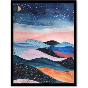 Artery8 Abstract Boho Landscape Starry Night Sky Folk Art Living Room Artwork Framed Wall Art Print A4 Artery8 Abstract Boho Landscape Starry Night Sky Folk Art Living Room Artwork Framed Wall Art Print A4