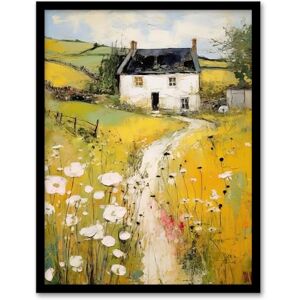 Artery8 Welsh Countryside Cottage Rolling Hills And Wildflowers Bright Oil Painting Art Print Framed Poster Wall Decor 12x16 inch Artery8 Welsh Countryside Cottage Rolling Hills And Wildflowers Bright Oil Painting Art Print Framed Poster Wall Decor 12x16 inch