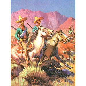 Wee Blue Coo Painting Cowboy Illustration Great Story Wild West Horse Mexican Canvas Print Wee Blue Coo Painting Cowboy Illustration Great Story Wild West Horse Mexican Canvas Print