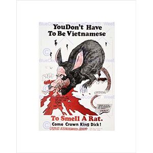 Wee Blue Coo PROTEST VIETNAM WAR RICHARD NIXON RAT CARICATURE FRAMED ART PRINT B12X5726 Wee Blue Coo PROTEST VIETNAM WAR RICHARD NIXON RAT CARICATURE FRAMED ART PRINT B12X5726