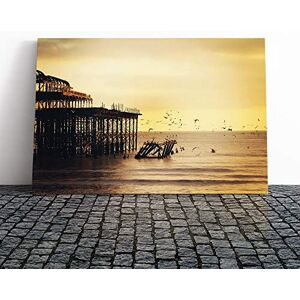 Big Box Art Canvas Print Wall Art West Pier Brighton Seascape Mounted and Stretched Box Frame Picture Home Decor for Kitchen, Living, Dining Room, Bedroom, Hallway, Multi-Colour, 20x14 Inch Big Box Art Canvas Print Wall Art West Pier Brighton Seascape Mounted and Stretched Box Frame Picture Home Decor for Kitchen, Living, Dining Room, Bedroom, Hallway, Multi-Colour, 20x14 Inch