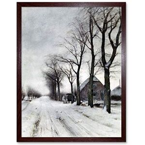 Artery8 Louis Apol Winter Landscape Farm Lane Painting Art Print Framed Poster Wall Decor 12x16 inch Artery8 Louis Apol Winter Landscape Farm Lane Painting Art Print Framed Poster Wall Decor 12x16 inch