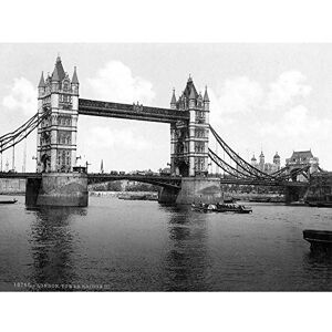 Wee Blue Coo London Tower Bridge Open England Old BW Art Print Poster Wall Decor 12X16 Inch Wee Blue Coo London Tower Bridge Open England Old BW Art Print Poster Wall Decor 12X16 Inch