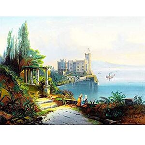 Wee Blue Coo PAINTING LANDSCAPE BANAGGIOLI MIRAMARE CASTLE TRIESTE ITALY LAKE POSTER 18x24 INCH LV2640 Wee Blue Coo PAINTING LANDSCAPE BANAGGIOLI MIRAMARE CASTLE TRIESTE ITALY LAKE POSTER 18x24 INCH LV2640