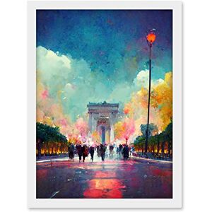 Doppelganger33 LTD Colourful Champs-Elysees And Arc De Triomphe Modern Artwork Framed A3 Wall Art Print Doppelganger33 LTD Colourful Champs-Elysees And Arc De Triomphe Modern Artwork Framed A3 Wall Art Print
