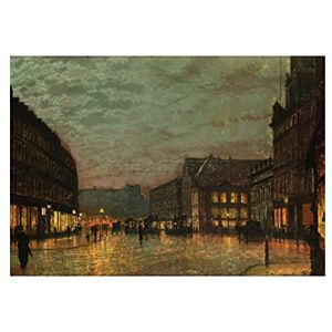 Wee Blue Coo Atkinson Grimshaw Boar Lane Leeds Lamplight 1881 Frame Art Print Picture F12X459 Wee Blue Coo Atkinson Grimshaw Boar Lane Leeds Lamplight 1881 Frame Art Print Picture F12X459