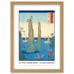 Wee Blue Coo Bo Bay, The Two-sword Rocks Satsuma Province Utagawa Hiroshige Japanese Woodblock Classic Collection Artwork Framed Wall Art Print A4 Wee Blue Coo Bo Bay, The Two-sword Rocks Satsuma Province Utagawa Hiroshige Japanese Woodblock Classic Collection Artwork Framed Wall Art Print A4