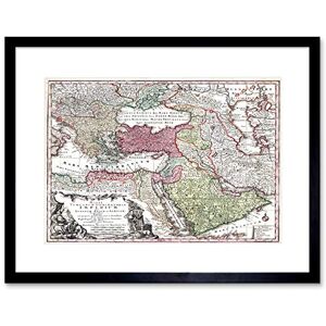 Wee Blue Coo Map Antique Seutter Turkey Ottoman Empire Persia Arabia Framed Wall Art Print Wee Blue Coo Map Antique Seutter Turkey Ottoman Empire Persia Arabia Framed Wall Art Print