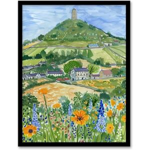 Artery8 Glastonbury Tor Spring Floral Somerset Painting Living Room Artwork Framed Wall Art Print A4 Artery8 Glastonbury Tor Spring Floral Somerset Painting Living Room Artwork Framed Wall Art Print A4