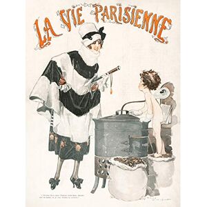 Artery8 La Vie Parisienne Beautiful Lady Kiss Change Cherub Magazine Cover Premium Wall Art Canvas Print 18X24 Inch Artery8 La Vie Parisienne Beautiful Lady Kiss Change Cherub Magazine Cover Premium Wall Art Canvas Print 18X24 Inch