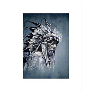 Wee Blue Coo Painting Drawing Portrait Study Native American Chief Wall Art Print Wee Blue Coo Painting Drawing Portrait Study Native American Chief Wall Art Print