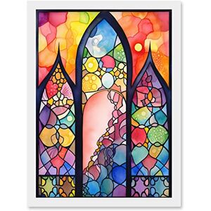 Artery8 - Stained Glass Window Folk Art Abstract - A4 Artery8 - Stained Glass Window Folk Art Abstract - A4