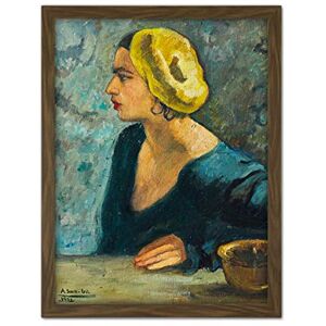 Artery8 Sher-Gil Self Portrait Yellow Hat Painting Artwork Framed Wall Art Print 18X24 Inch Artery8 Sher-Gil Self Portrait Yellow Hat Painting Artwork Framed Wall Art Print 18X24 Inch