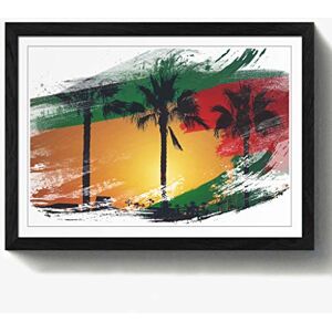 Arty Pie Framed Print Black A2 (24.5x18 Inch) Landscape Sunset Palm Trees V2, Wood, Multi-Colour, 60 x 42 x 2 cm Arty Pie Framed Print Black A2 (24.5x18 Inch) Landscape Sunset Palm Trees V2, Wood, Multi-Colour, 60 x 42 x 2 cm