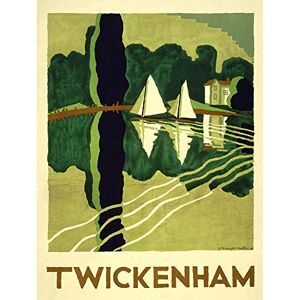 Wee Blue Coo Travel Tourism Twickenham London Thames Boat River Art Print Poster Wall Decor 12X16 Inch Wee Blue Coo Travel Tourism Twickenham London Thames Boat River Art Print Poster Wall Decor 12X16 Inch